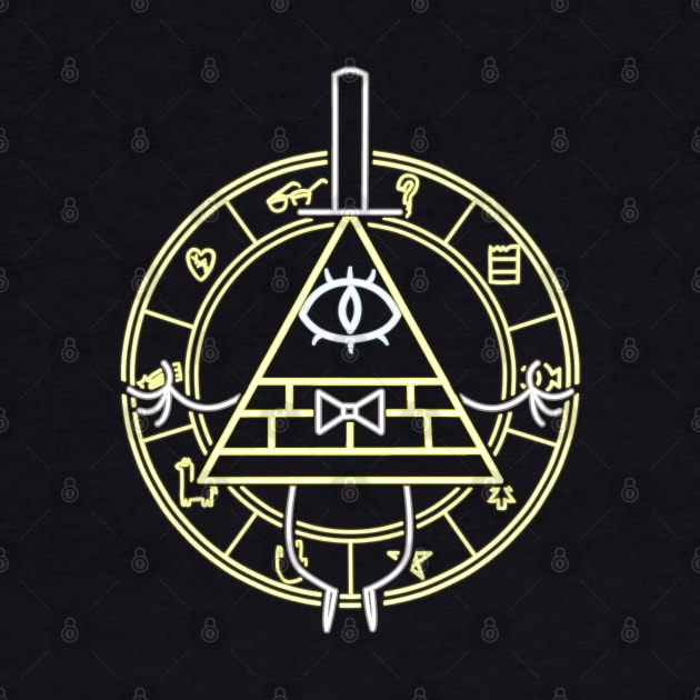 Bill Cipher neon by AlanSchell76